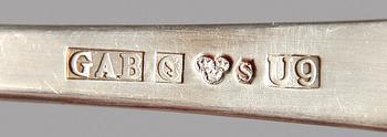 KAFFESKEDAR, 6 st, silver, "Rosenholm" G.A.B, 1970. Tot 96 gr.