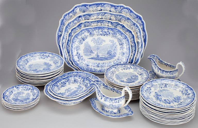 SERVIS, 49 delar, flintgods, Davenport, England 1800-tal.