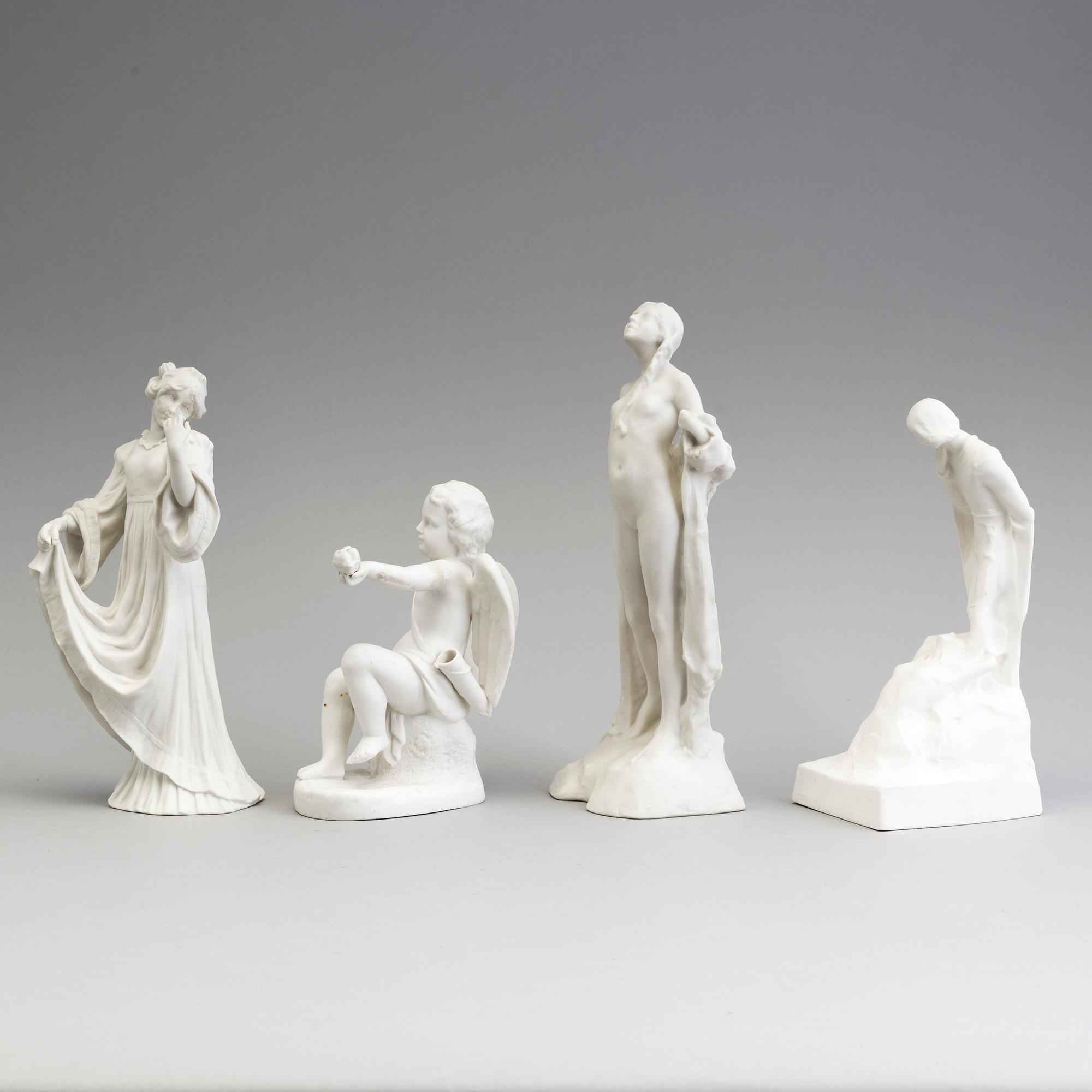 FOUR PARIAN FIGURES, Gustafsberg, ca 1900.