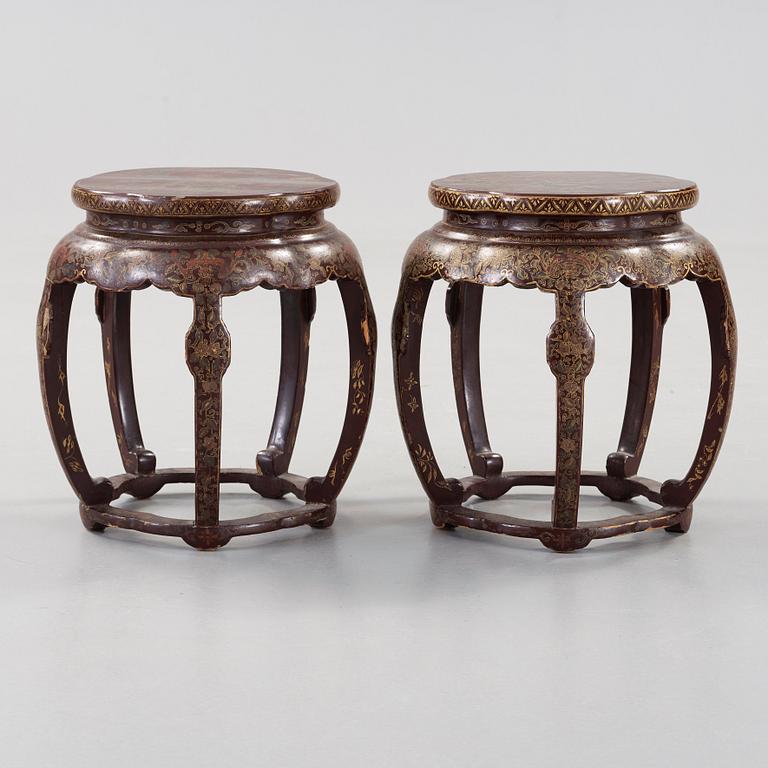 BORD, ett par, lack. Qing dynastin (1644-1912).