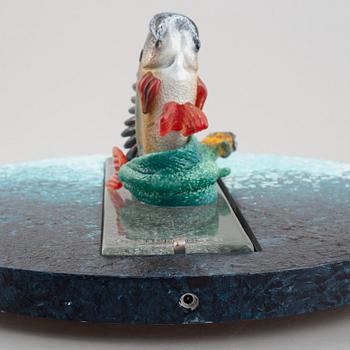 Kjell Engman, a unique glass sculpture, "Friends at sea", Kosta Boda, Sweden.