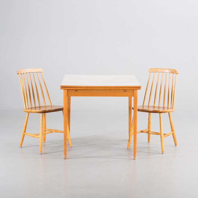 BORD, Perstorp och STOLAR, ett par, Nesto. 1900-talets mitt.