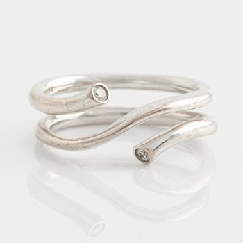 Georg Jensen, two rings, with brilliant-cut diamonds.