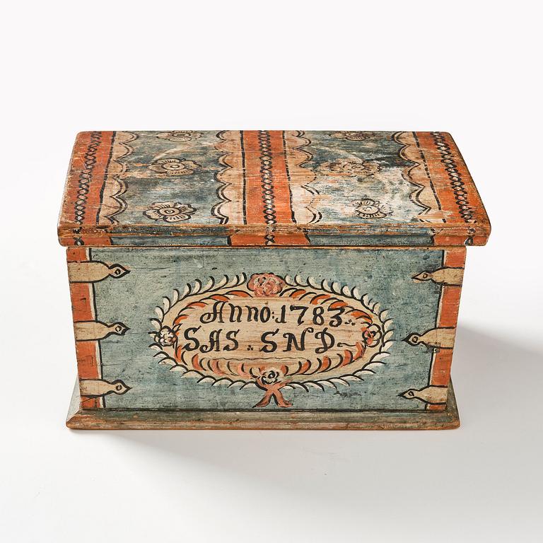 Fästmöskrin, Allmoge, norra Halland / södra Småland, daterat 1783.