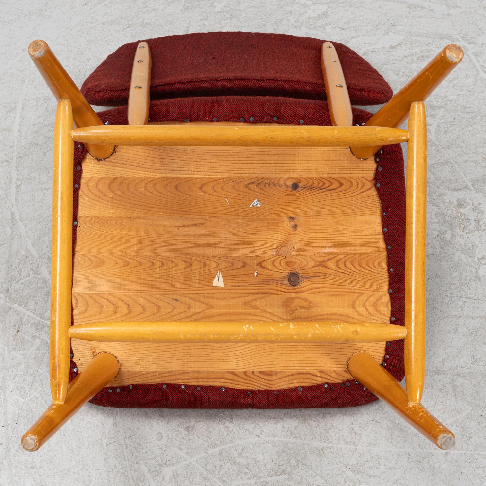 A birch easy chair, Sweden, 1940's/50's.
