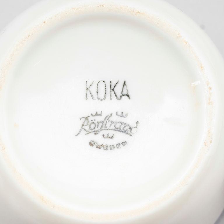 KAFFESERVIS, 13 delar, porslin, "Koka Blå", Hertha Bengtsson, Rörstrand.