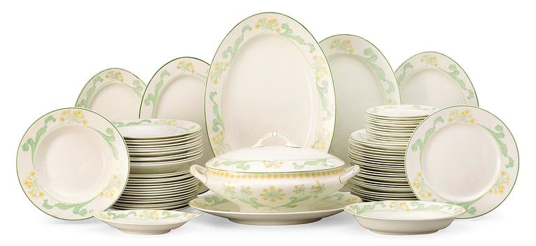 A Gunnar Wennerberg 82 pcs 'Gullviva' bone china dinner service, Gustafsberg 1905-20.