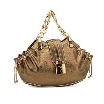 670. LOUIS VUITTON, a bronze coloured monogram leather handbag.