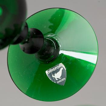 VINGLAS, 12 st, "Salut", Simon Gate Orrefors-Sandviken, 1900-talets första hälft.