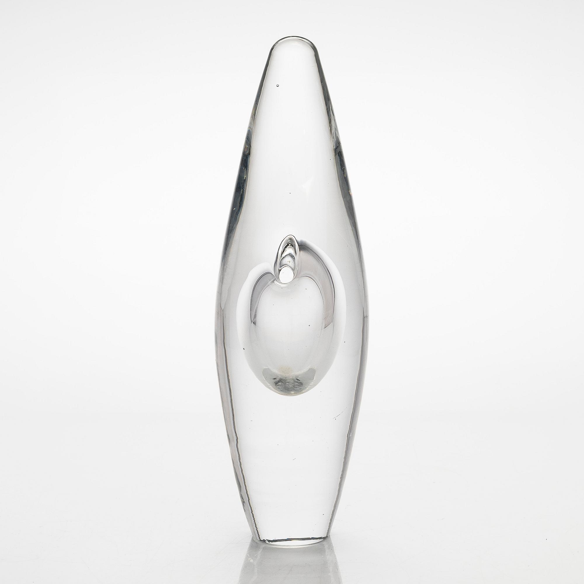 Timo Sarpaneva, an 'Orchid' glass sculpture, signed Timo Sarpaneva Iittala 3568.