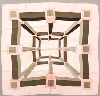 Hermès, a pair of silk scarves.