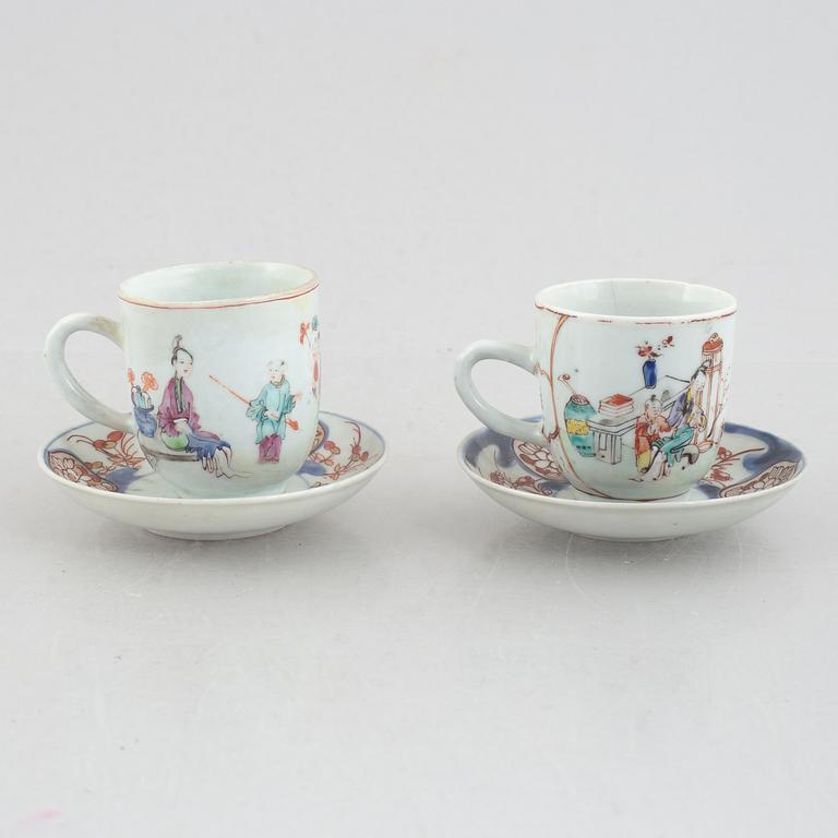 A group of 11 Chinese export porcelain pieces, Qing dynasty, 18th century.