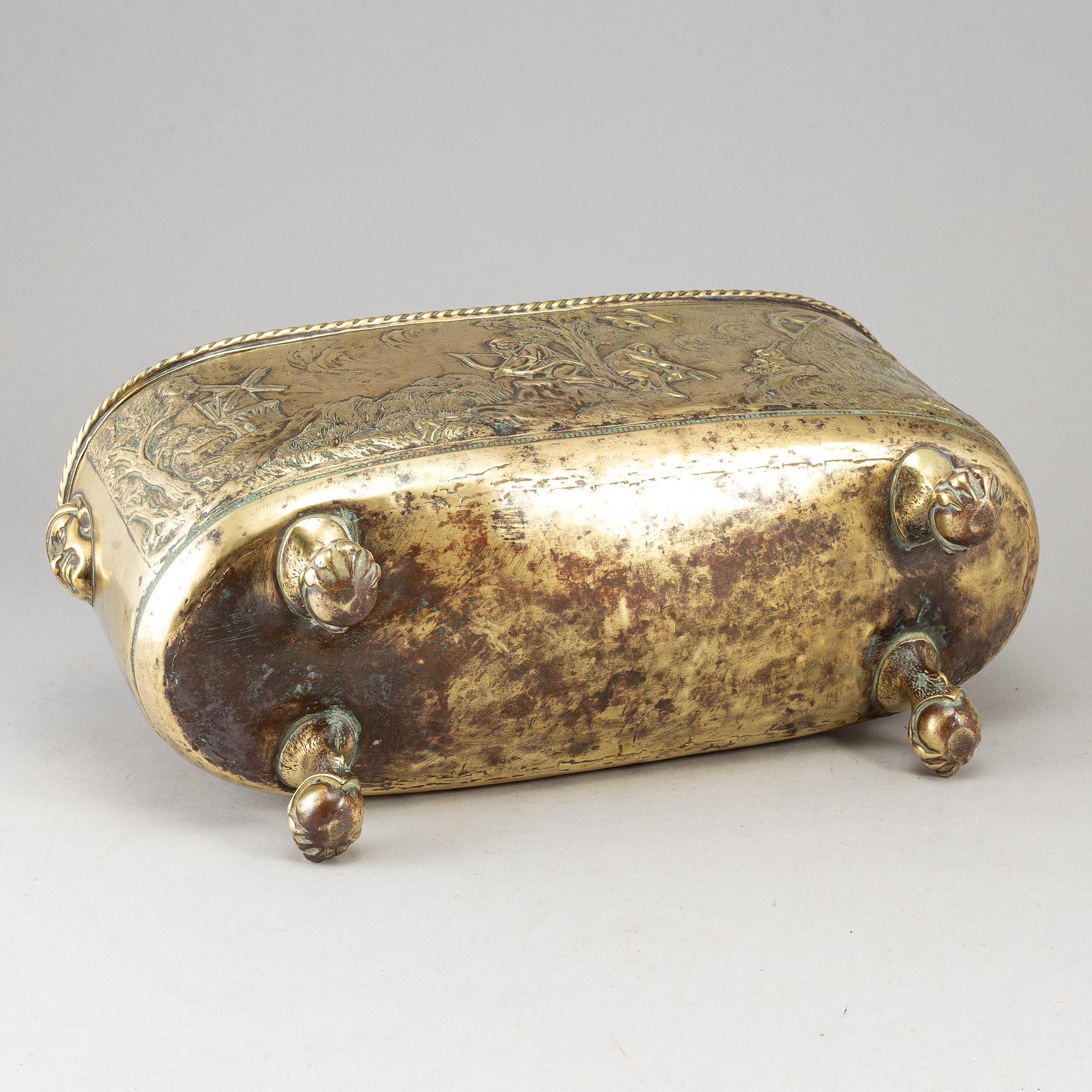 A 19th century brass jardiniere.