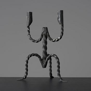 A Swedish 19th/20th century two-light candelabra.