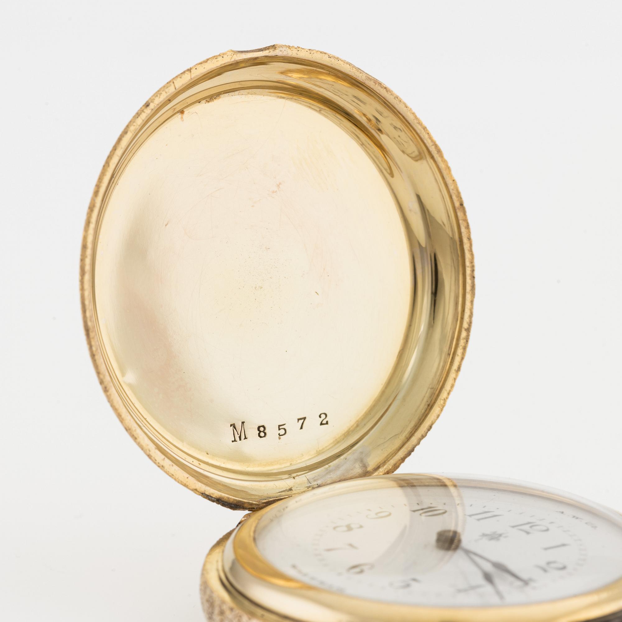 Waltham, pocket watch, hunter case, 42 mm.