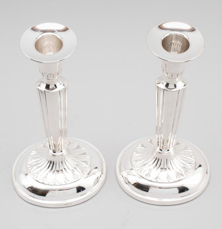 LJUSSTAKAR, 1 par, silver, K&EC, Göteborg, 1955.