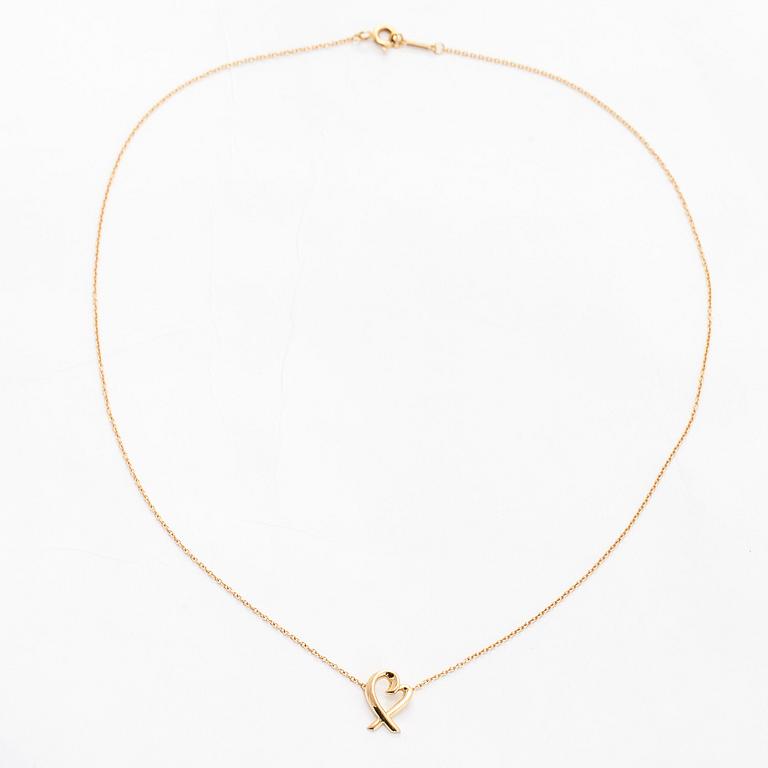 Tiffany & Co, Paloma Picasso, an 18K gold 'Loving Heart' necklace.