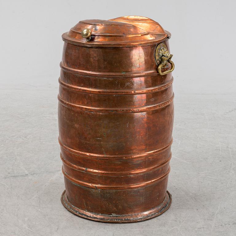 A  copper water barrel, 19th Century.