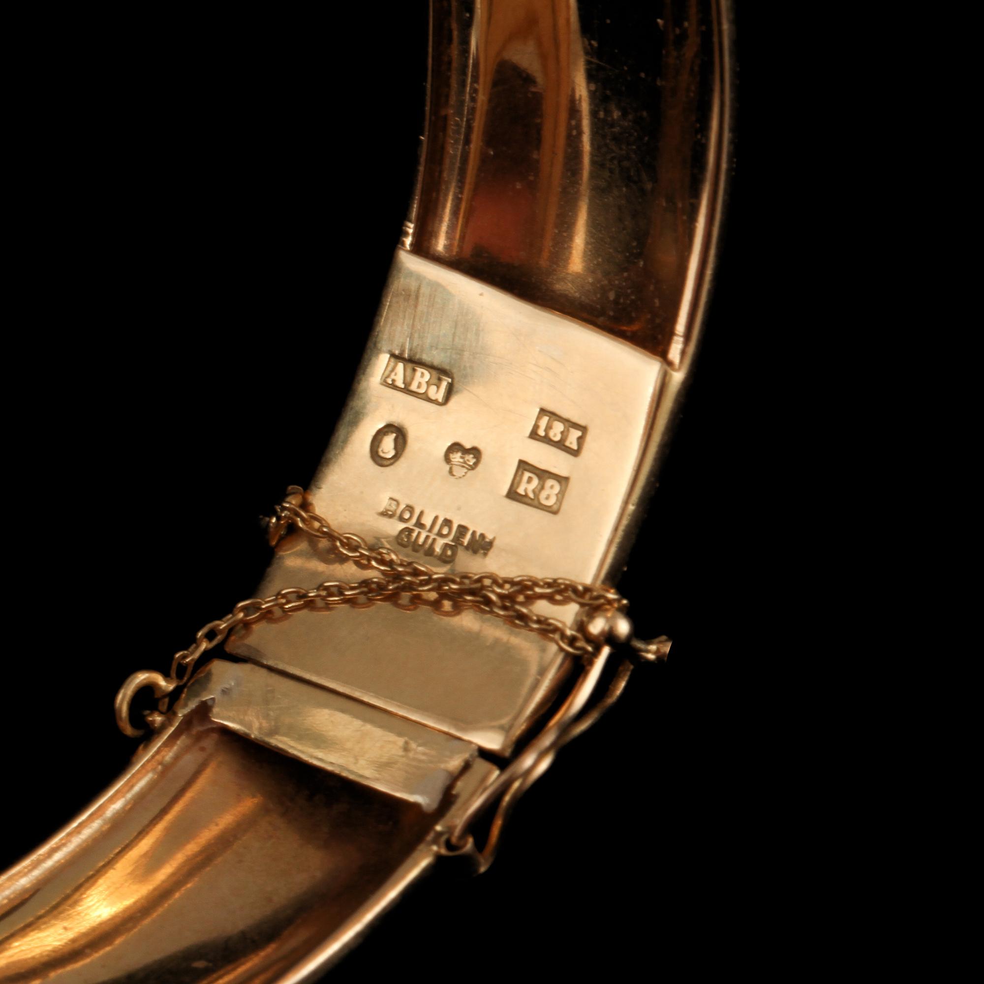 ARMRING, 18k guld, Juvelfabriken, Stockholm, 1943. Vikt 19 g.