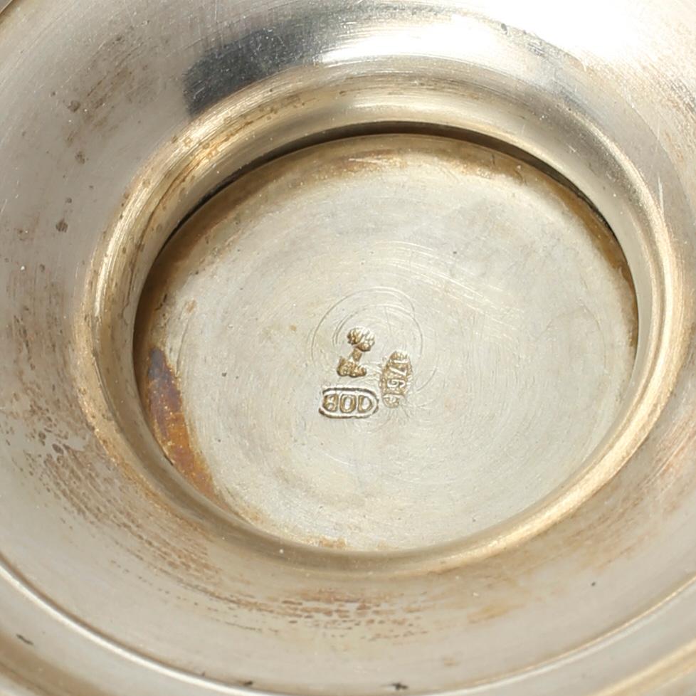 SOCKERSTRÖARE, silver. Italienska stämplar, 1900-tal. Vikt 221 gram.