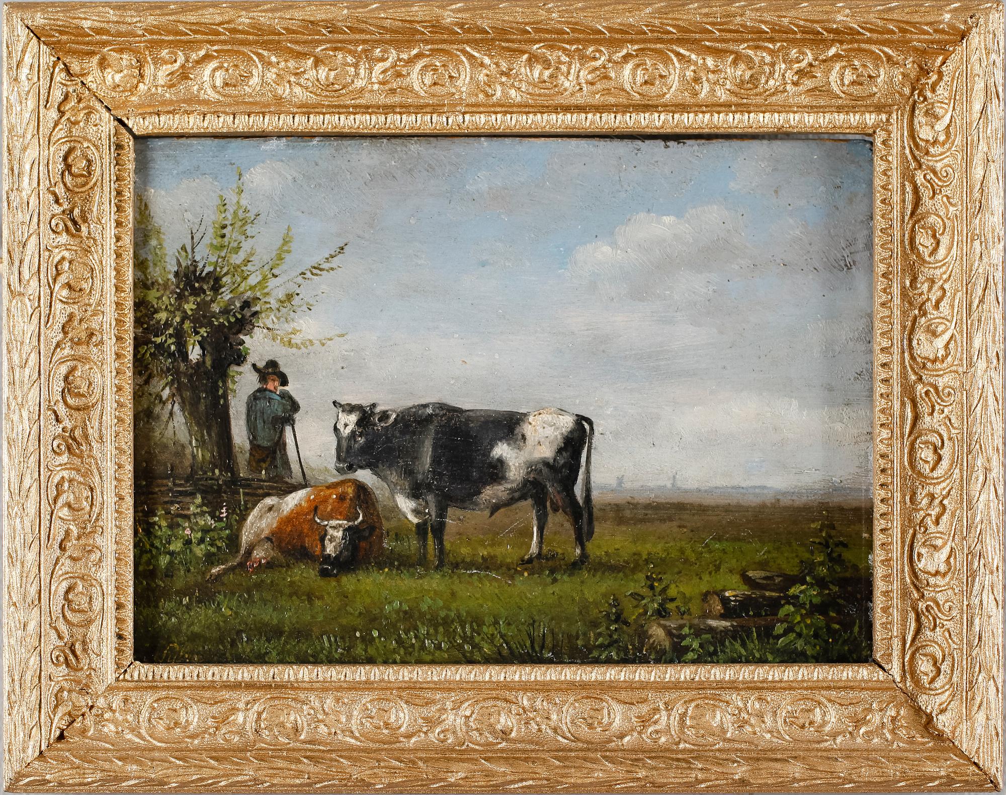 OKÄND KONSTNÄR, olja på pannå, signerad Sykes, England, 1800-tal.