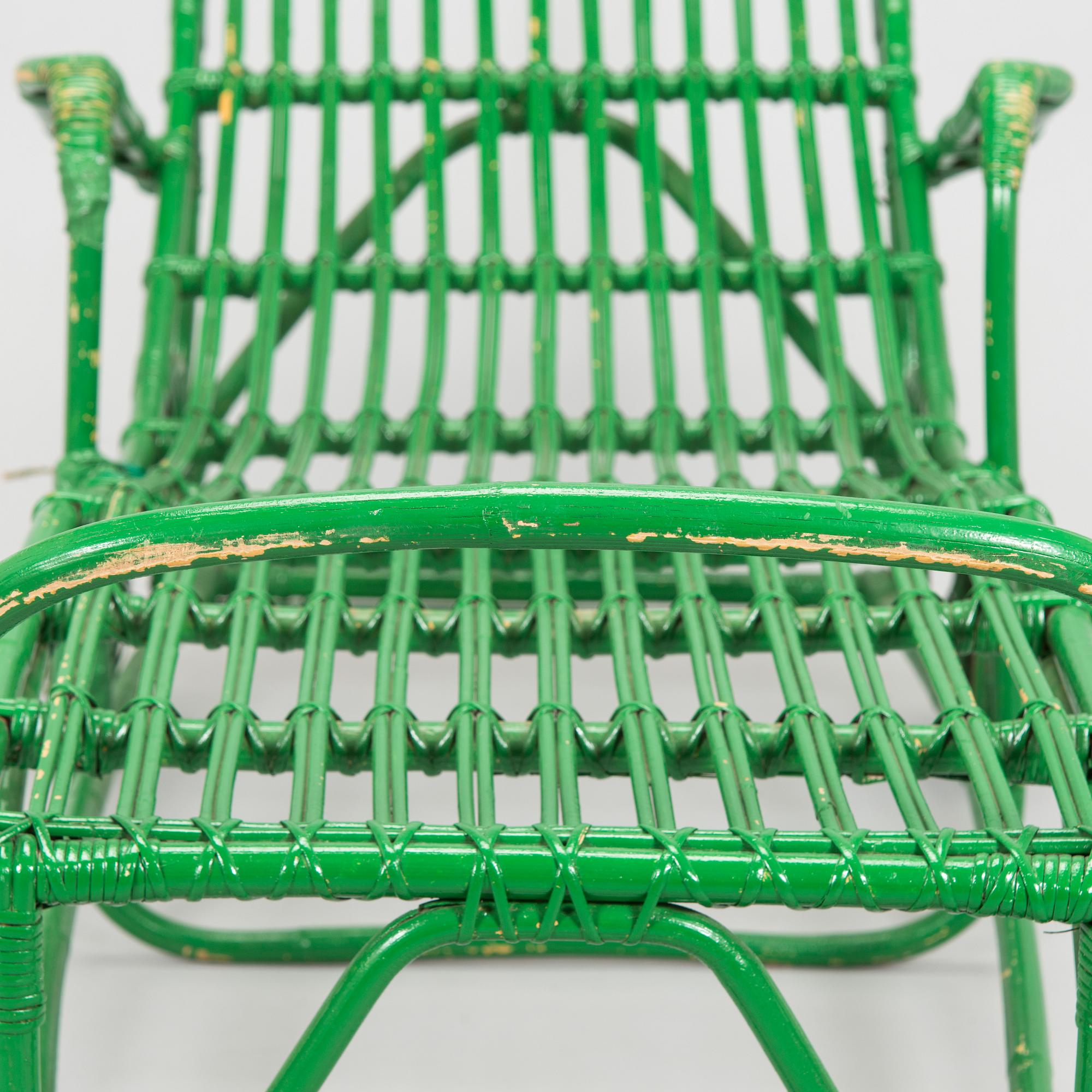 Aino Aalto, puutarhatuoli / aurinkotuoli, malli 374, jälleenmyyjä Artek 1950-luvun alku.