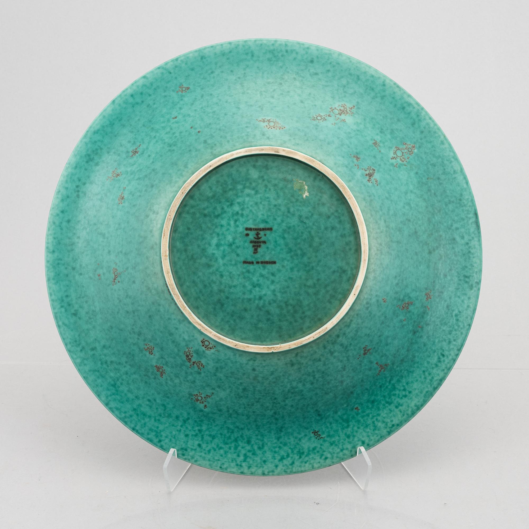 Wilhelm Kåge, fat, stengods, "Argenta", Gustavsberg 1954.