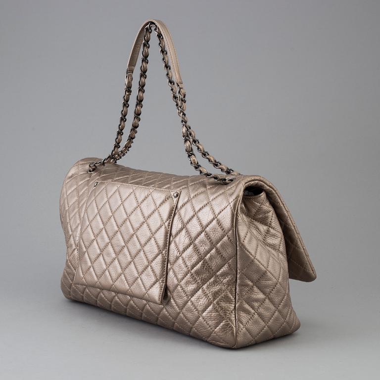 Chanel Metallic Calfksin XXL Large Classic Flap Bag, Gold , 2016-17.