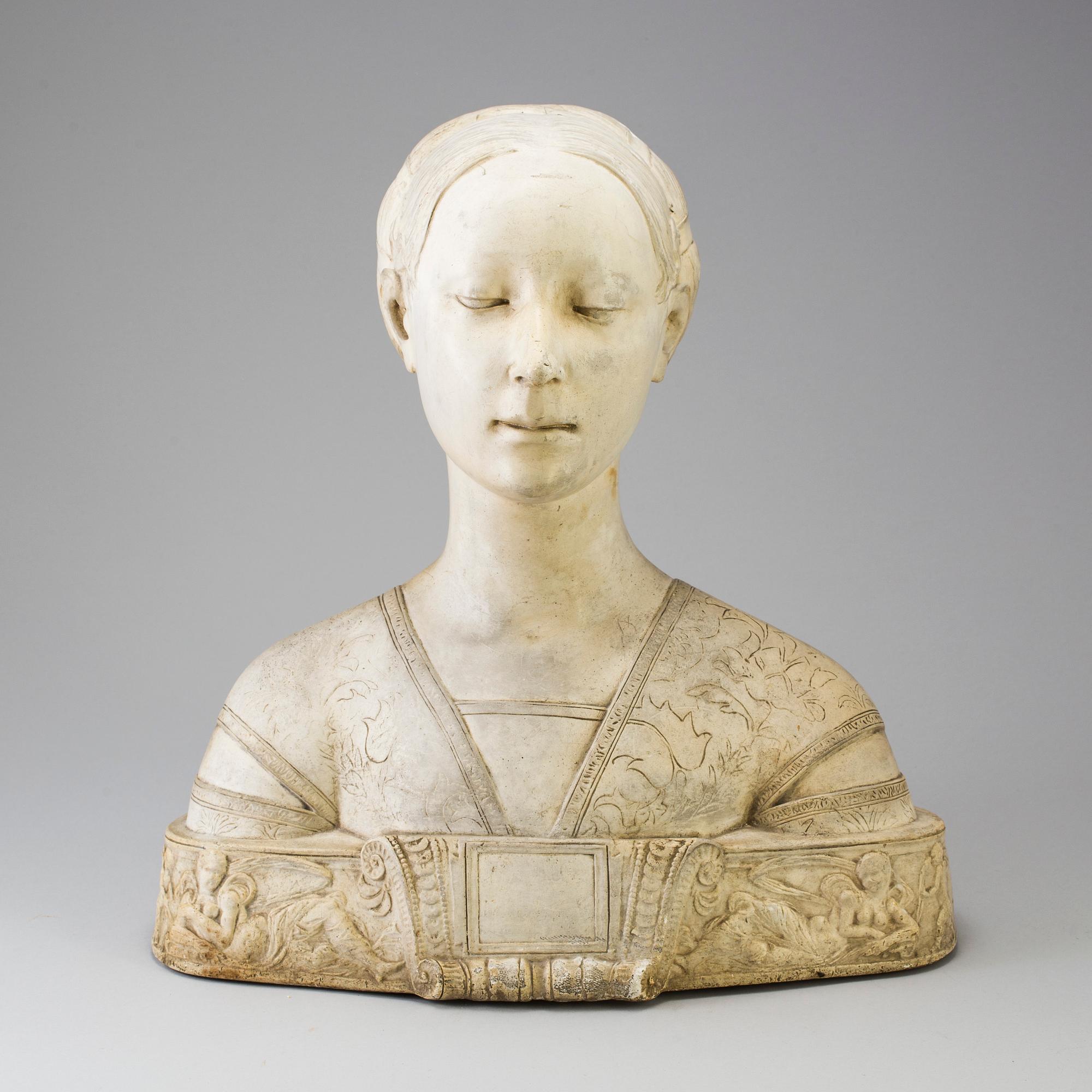 FRANCESCO LAURANA, after. A plaster bust, circa 1900.