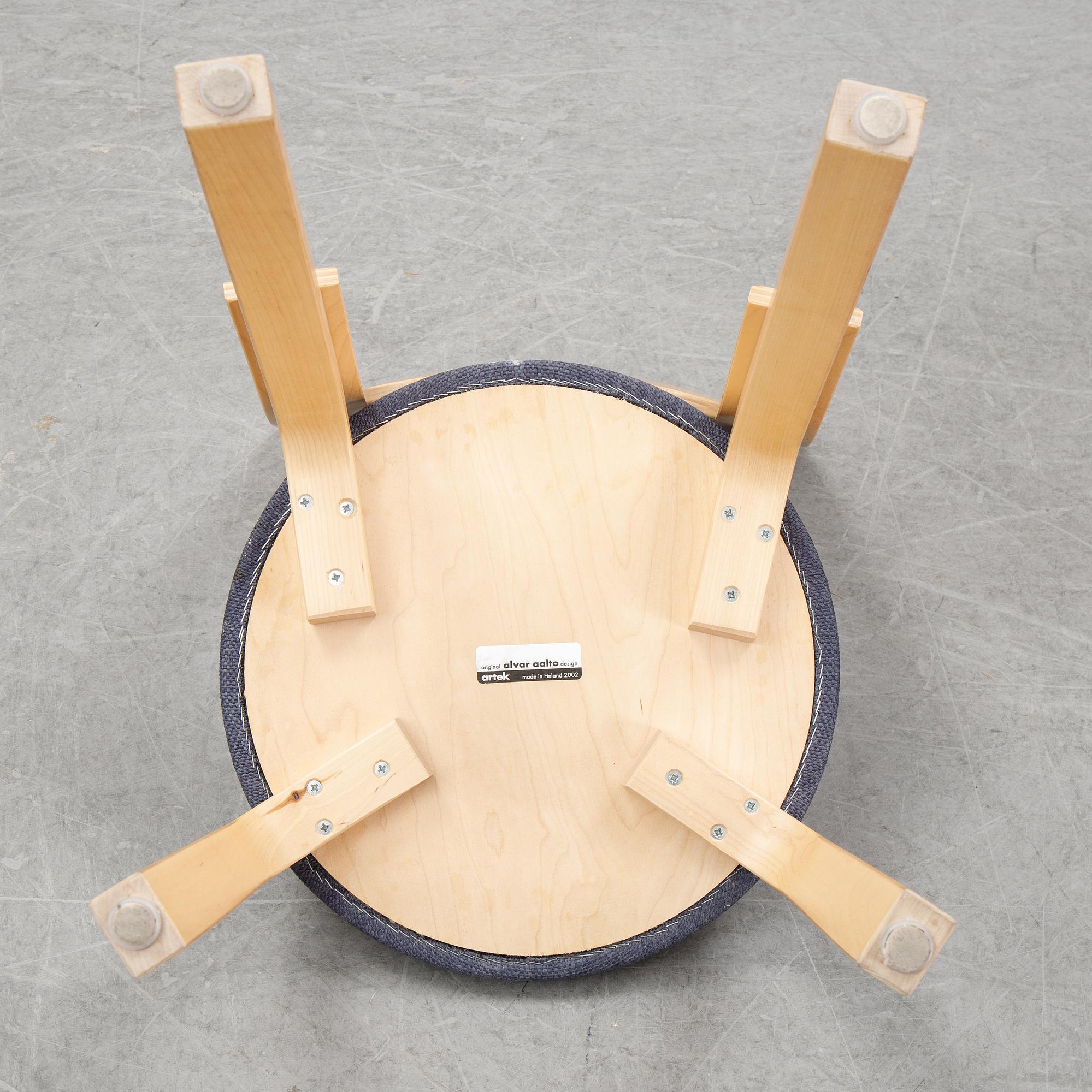 An 'Aalto' table and four chairs model 66 by Alvar Aalto for Artek, designed 1935.