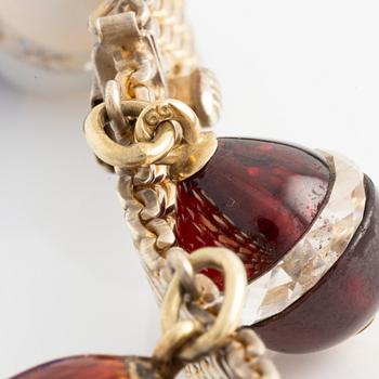 Necklace with 22 miniature Easter eggs, one of which is by Carl Fabergé.
