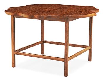 A Josef Frank elmroot veneer and walnut sofa table, Svenskt Tenn, model 1057.