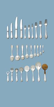 605. A Georg Jensen set of 173 pcs of 'Lily of the Valley' flatware, Copenhagen 1920's -1977.