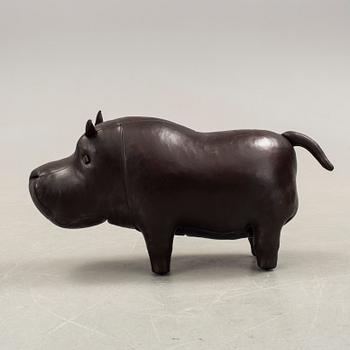 DIMITRI OMERSA & CO, a leather footstool in the shape of a hippo.