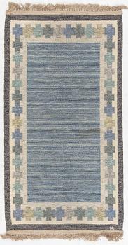 A flat weave carpet, 'Kastellholm' by Ingegerd Silow, c. 160 x 84 cm, signed IS,.