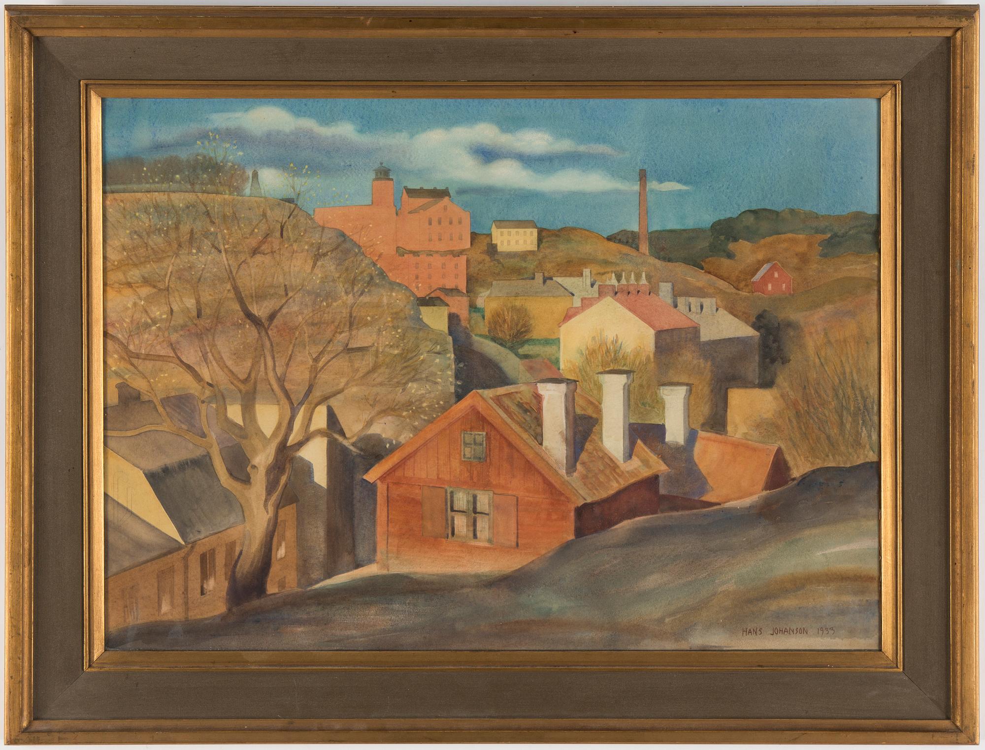 HANS JOHANSON, watercolour, signed and dated 1933.