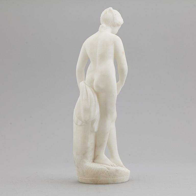 ÉTIENNE MAURICE FALCONET, after. An Italian alabaster sculpture, unclear signature.