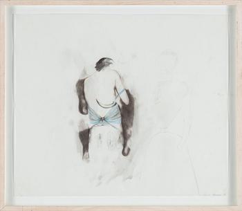 Astrid Svangren, crayon on papaer, signed and dated -05.