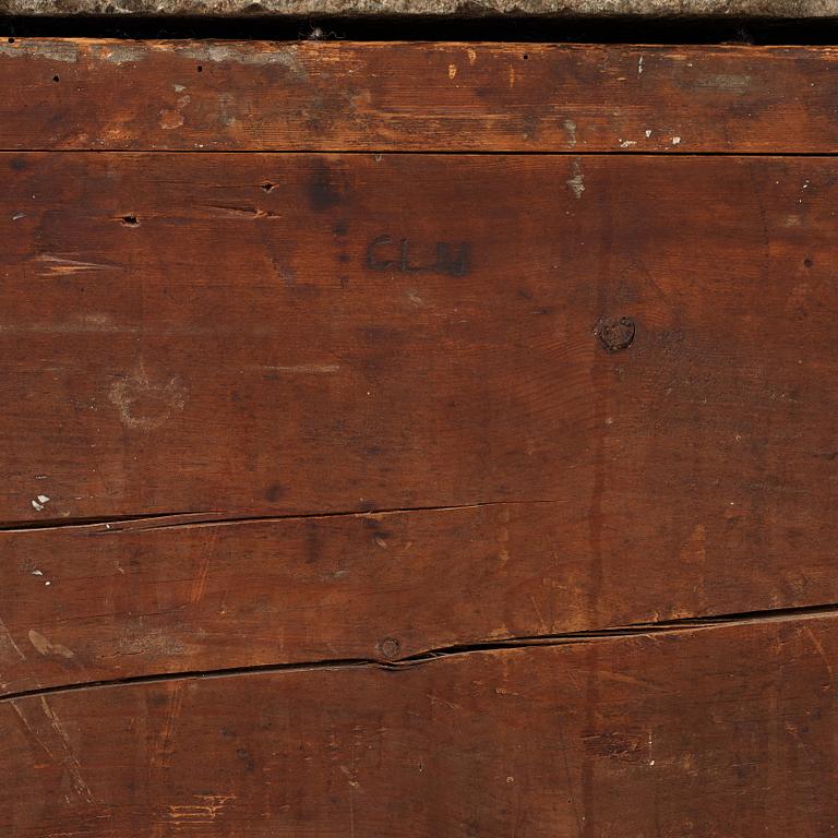 A Swedish Rococo chest of drawers by Christian Linning dated 1761 (master in Stockholm 1744-1779).
