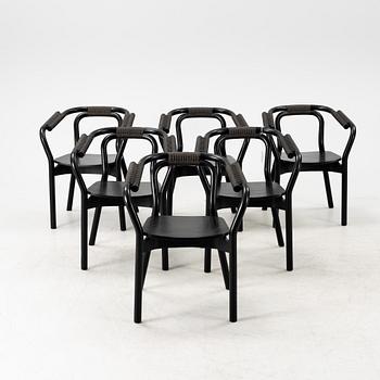 Tatsuo Kuroda, karmstolar  "Knot Chair",6 st, Normann Copenhagen, samtida.