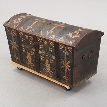 A swedish provincial oak chest, dated 1928.