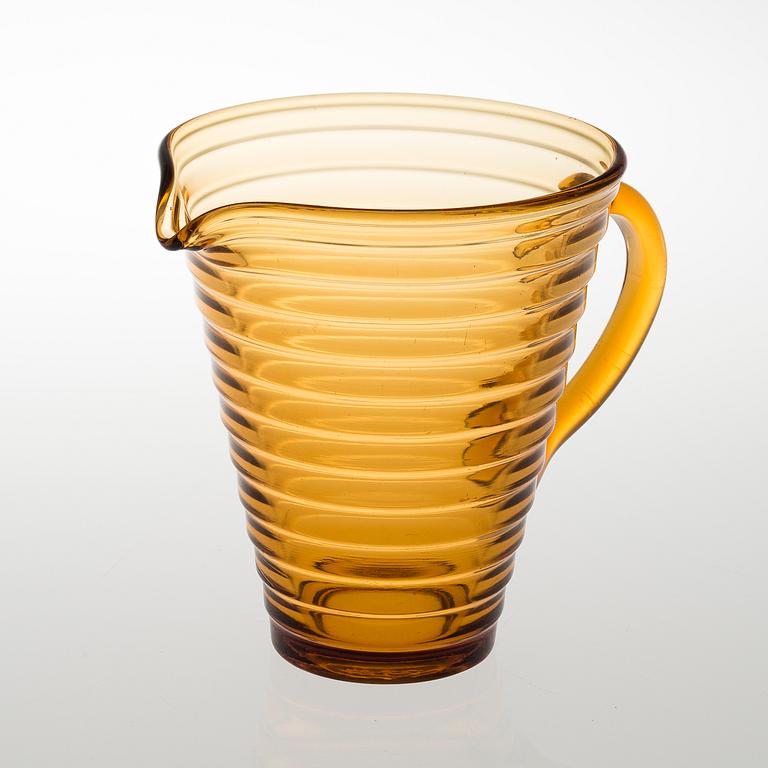 A GLASS PITCHER BY AINO AALTO, "Bölgeblick". In production 1935-1938.