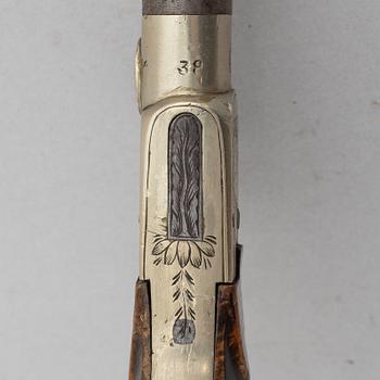 A Belgian, percussion pistol, mid-19th century.