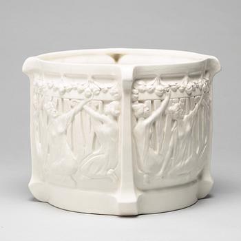 Alf Wallander, An Alf Wallander art nouveau creamware flower pot, Rörstrand, Sweden.