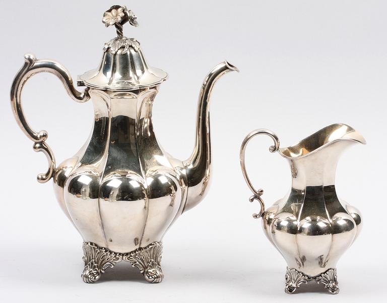 PARTI NYSILVER, 3 delar, sent 1800-tal till tidigt 1900-tal.