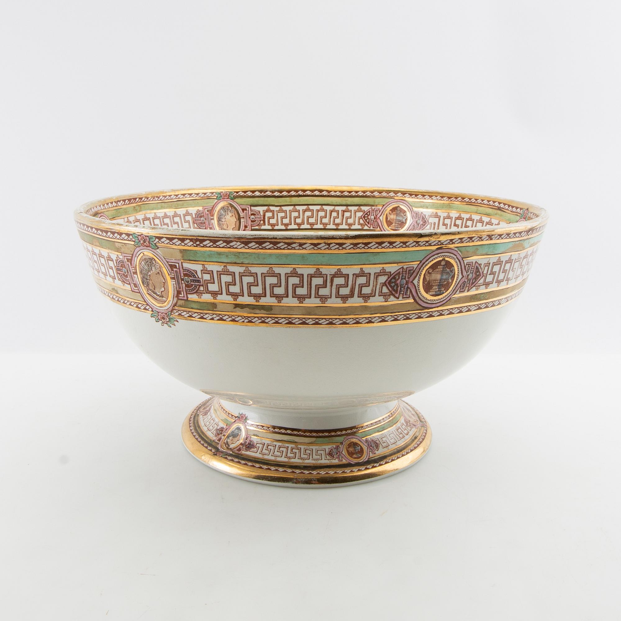 Bålskål "Svea" Gustavsberg omkring 1900 porslin.