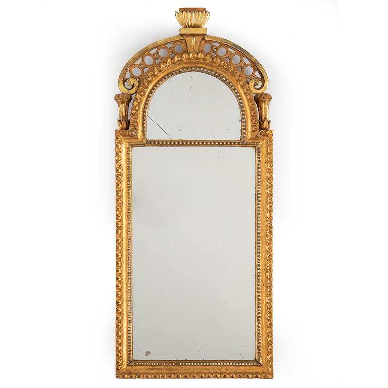 A northern european Louis XVI mirror, ca 1800.