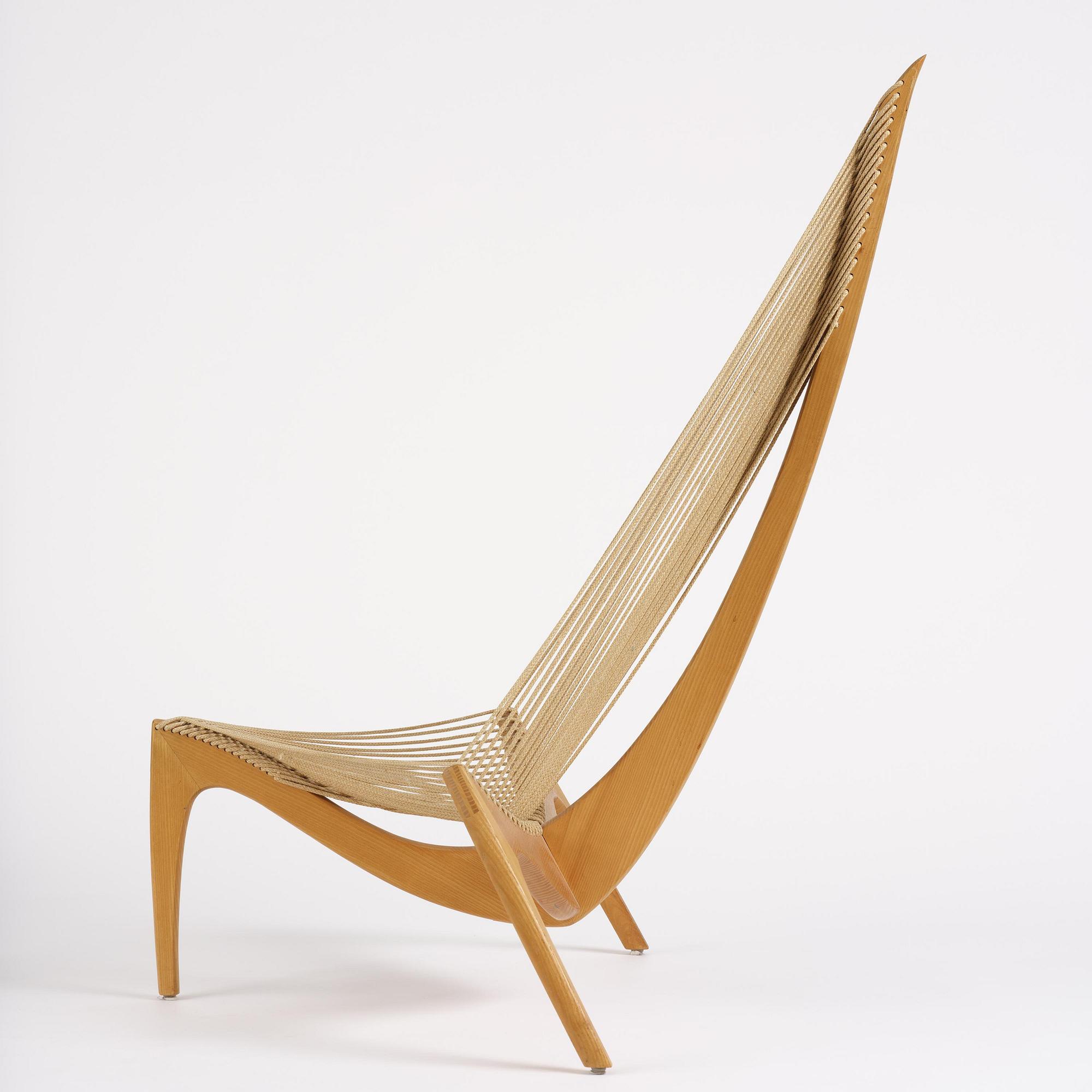 Jørgen Høvelskov, a "Harp" chair, Christensen & Larsen, Denmark, 1960s.