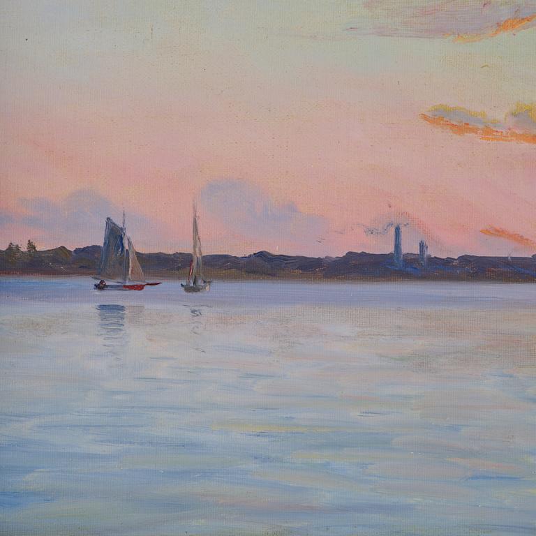 Albert Edward Wang, Sunset outside Hellerup.