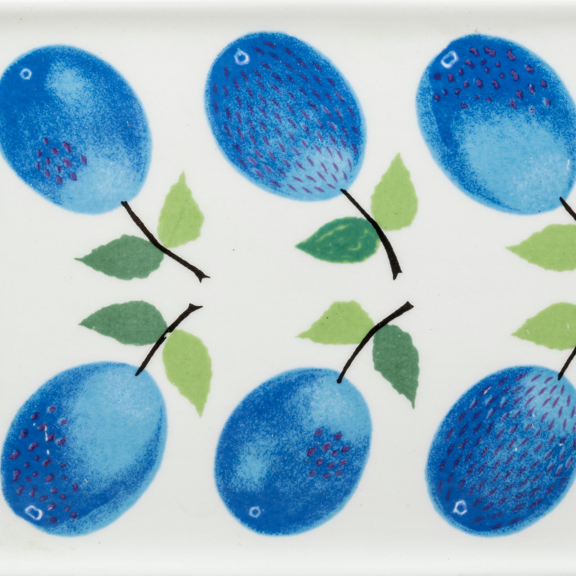 SERVISDELAR, 5+1, benporslin, "Prunus", Stig Lindberg, Gustavsberg.